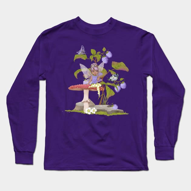 Cute Blackberry Fairy Long Sleeve T-Shirt by Lucia